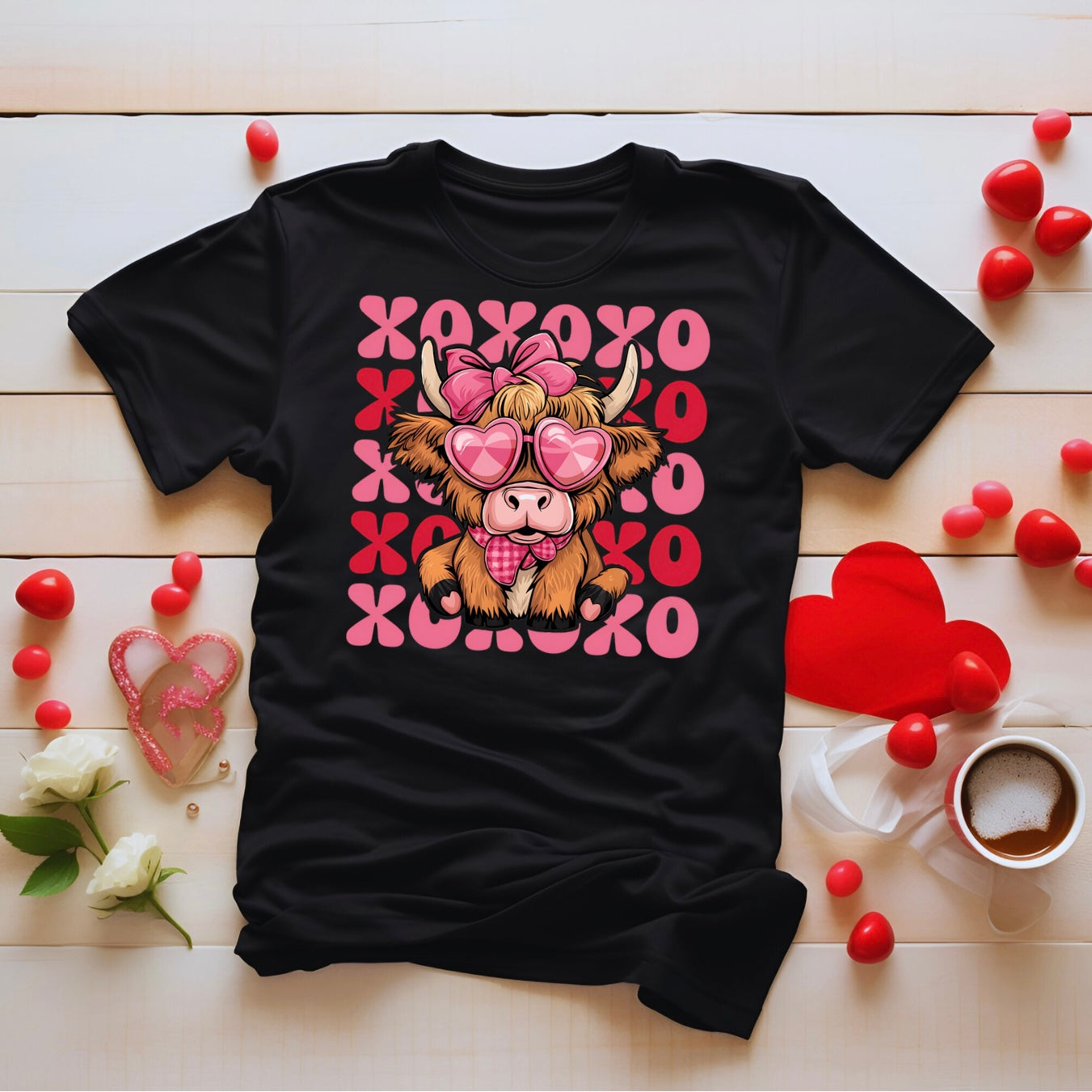 Valentine XOXO Highland Cow