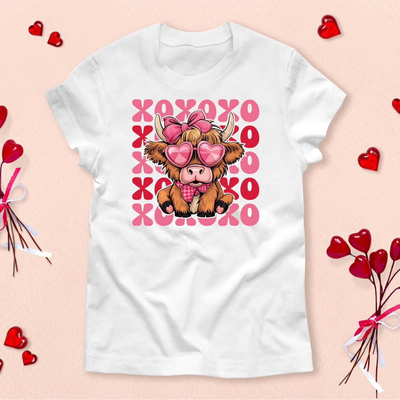 Valentine XOXO Highland Cow