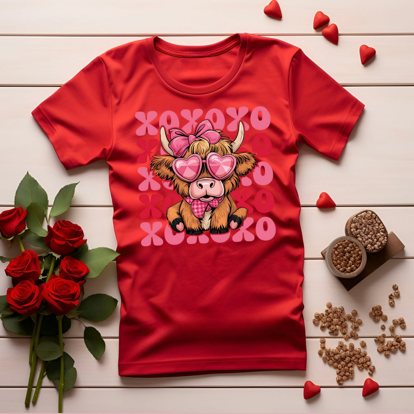 Valentine XOXO Highland Cow