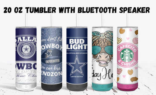 20 oz Tumbler with Bluetooth Speaker