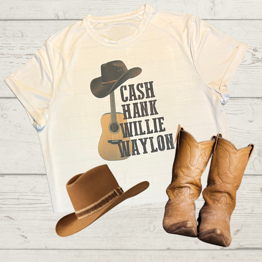 Cash, Hank, Willie, Waylon Tee